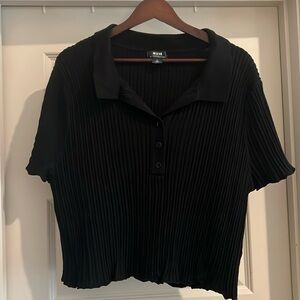 Maeve black polo tee